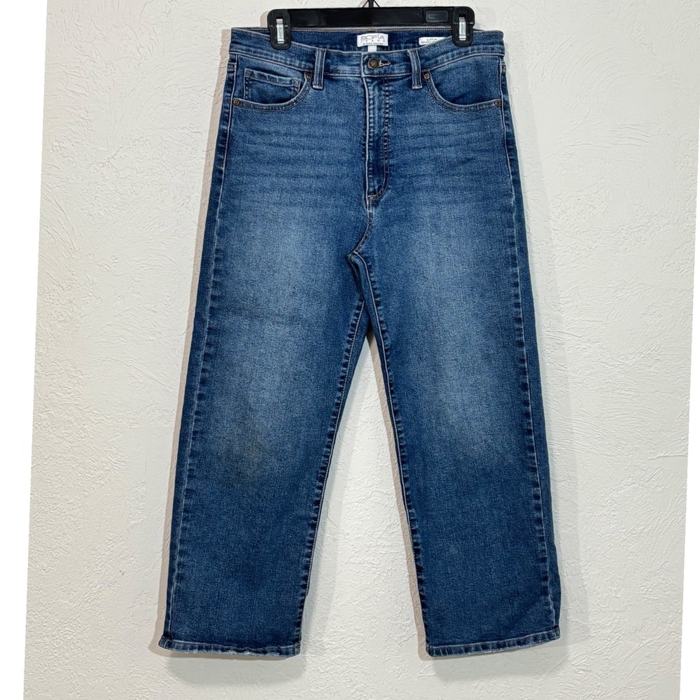 Sofia Jeans - Lana Relaxed Straight Women 8 Blue Medium Wash High Rise Denim